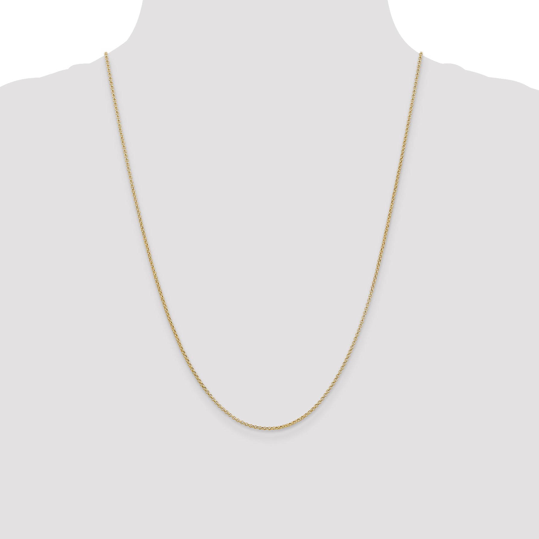 14K 16 inch 1.55mm Rolo with Lobster Clasp Pendant Chain