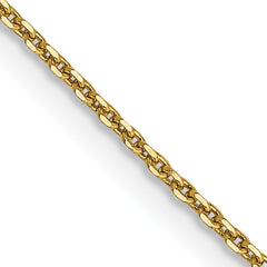 14K 30 inch .9mm Diamond-cut Round Open Link Cable with Lobster Clasp Chain