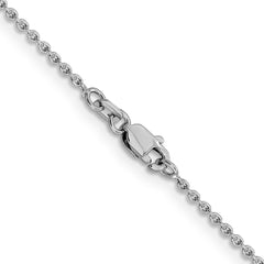 14K White Gold 16 inch 1.4mm Forzantine Cable with Lobster Clasp Chain