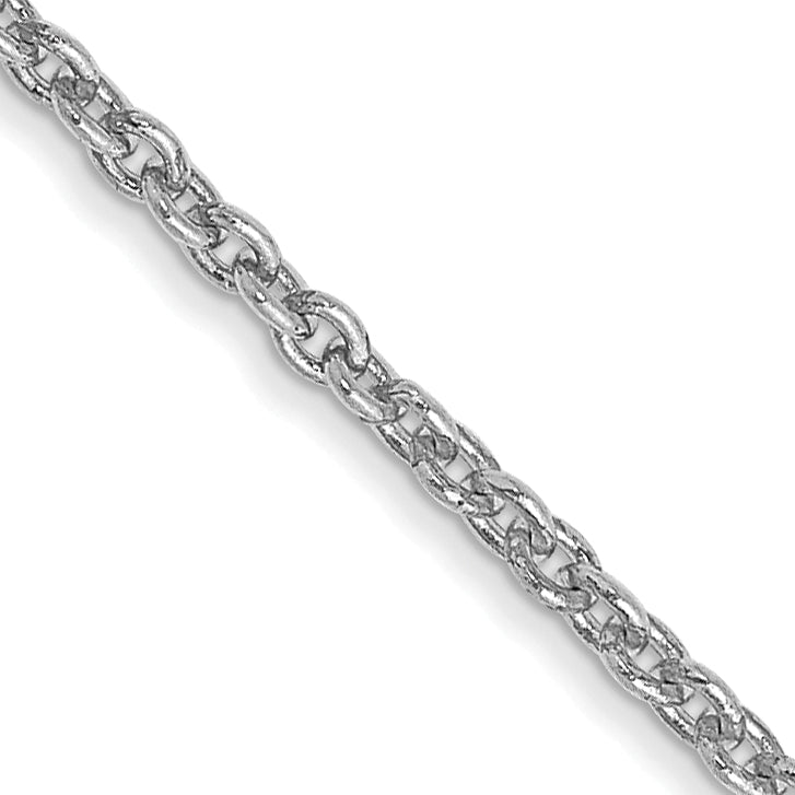 14K White Gold 24 inch 1.4mm Forzantine Cable with Lobster Clasp Chain