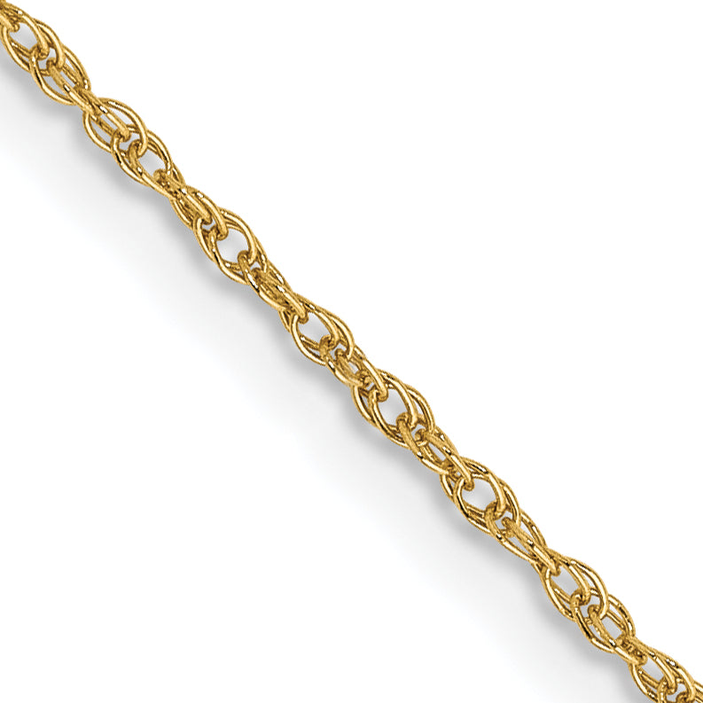 14K 30 inch .8mm Light Baby Rope with Spring Ring Clasp Chain