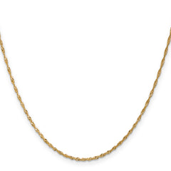 14K Gold Singapore Necklace with Polished Finish and Spring Ring Clasp