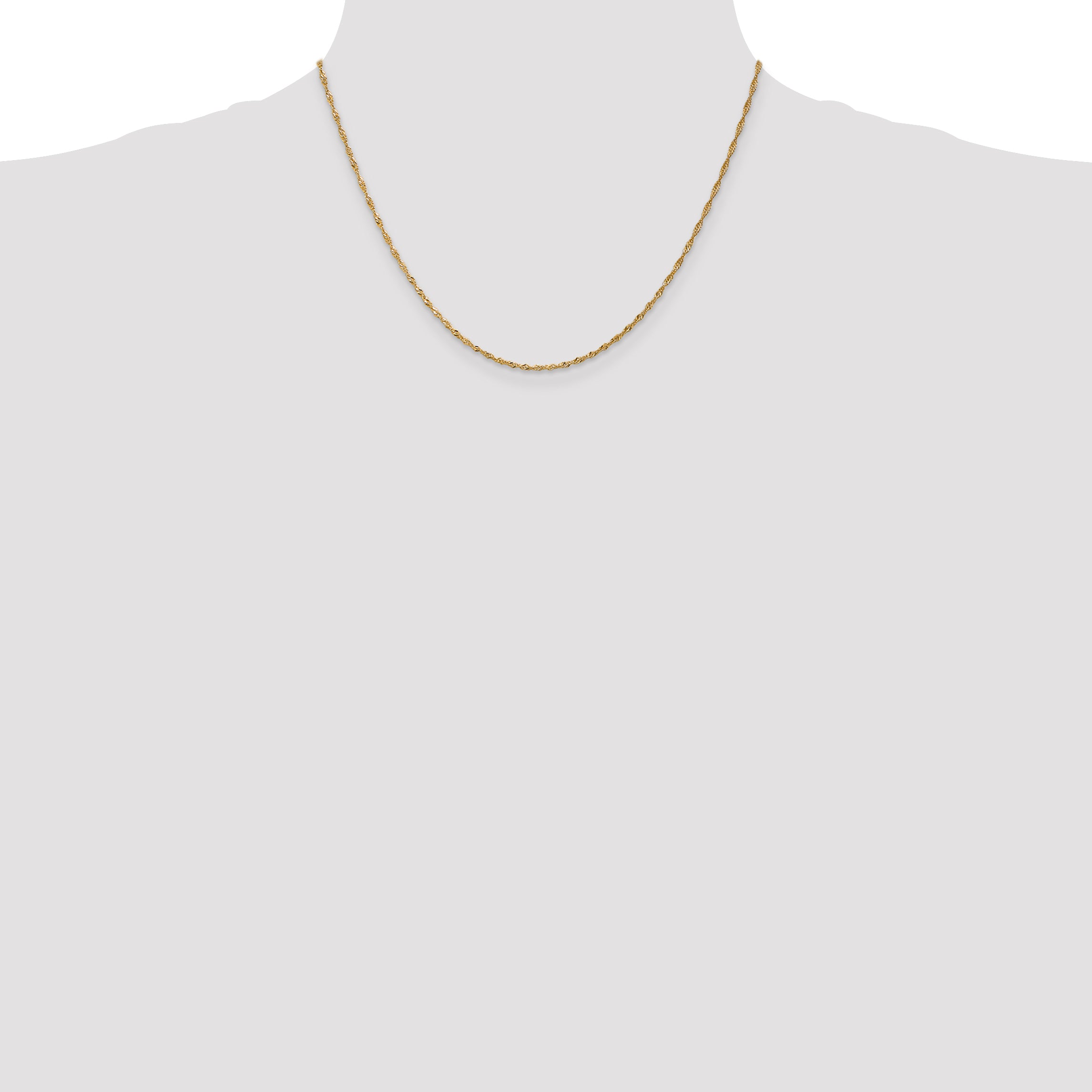 14K Gold Singapore Necklace with Polished Finish and Spring Ring Clasp