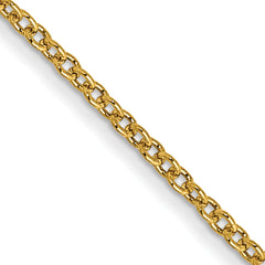 14K 30 inch 1mm Round Open Link Cable with Lobster Clasp Chain