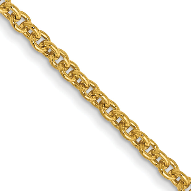 14K 30 inch 1.4mm Round Open Link Cable with Lobster Clasp Chain