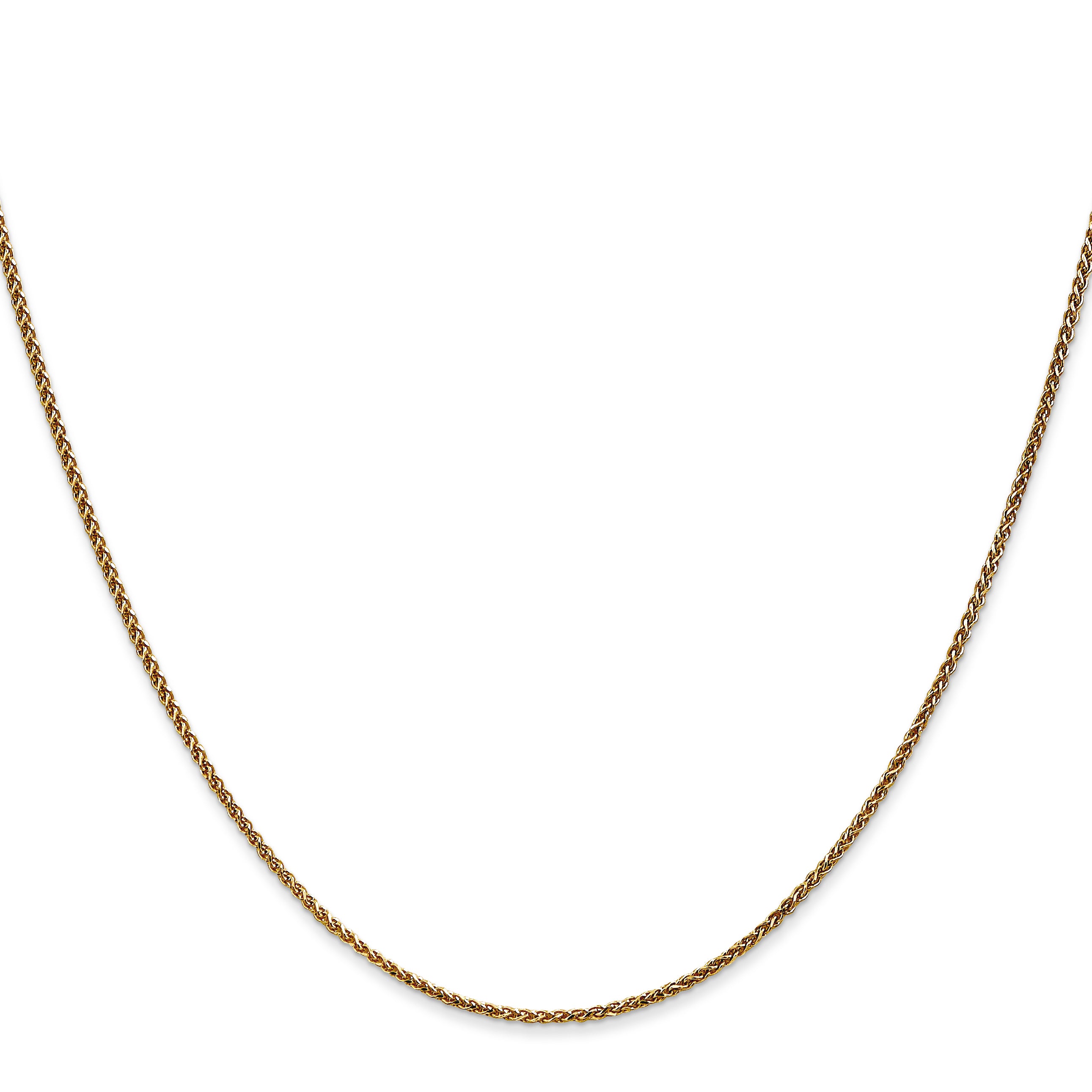 14K 14 inch 1.25mm Diamond-cut Spiga with Lobster Clasp Chain