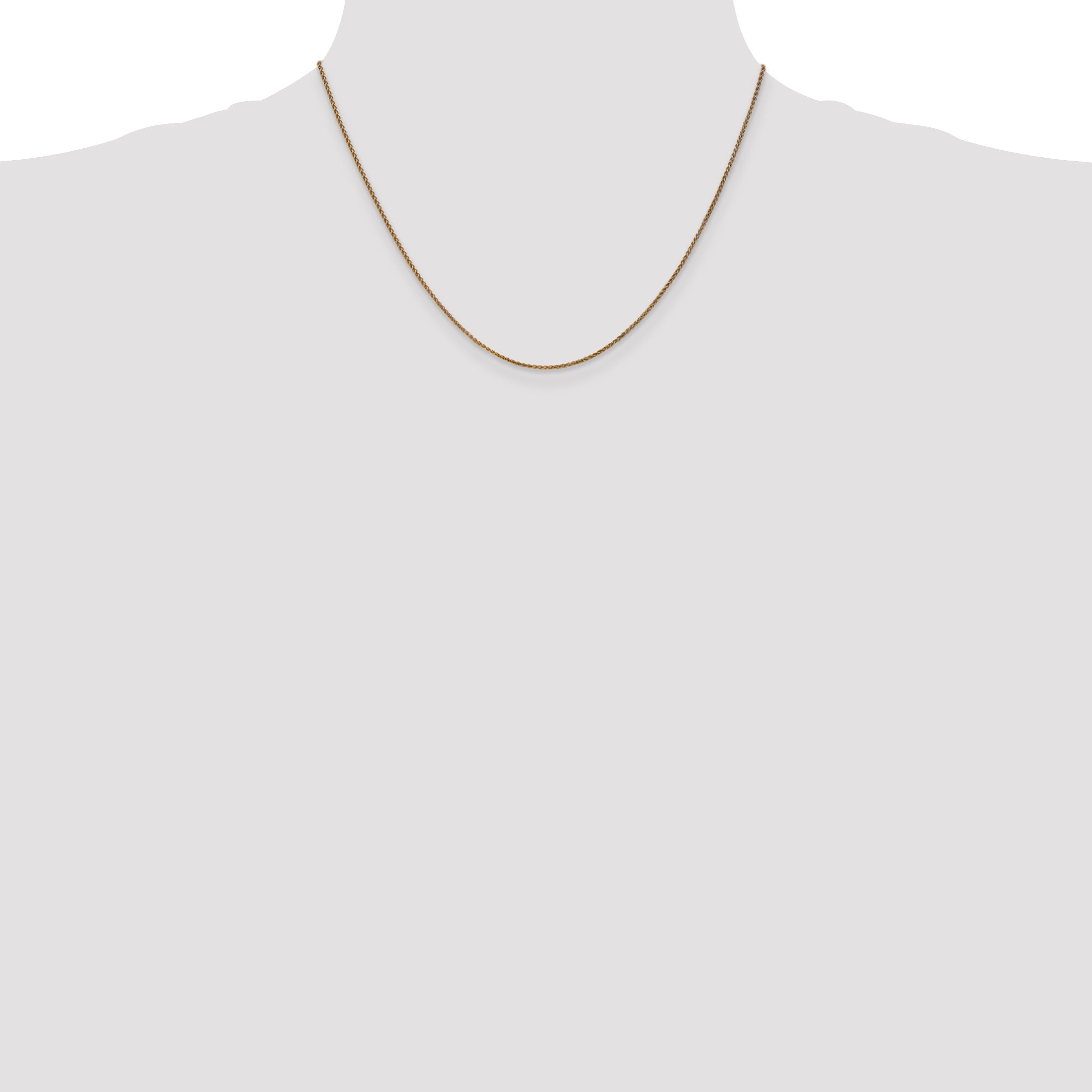 14K 14 inch 1.25mm Diamond-cut Spiga with Lobster Clasp Chain