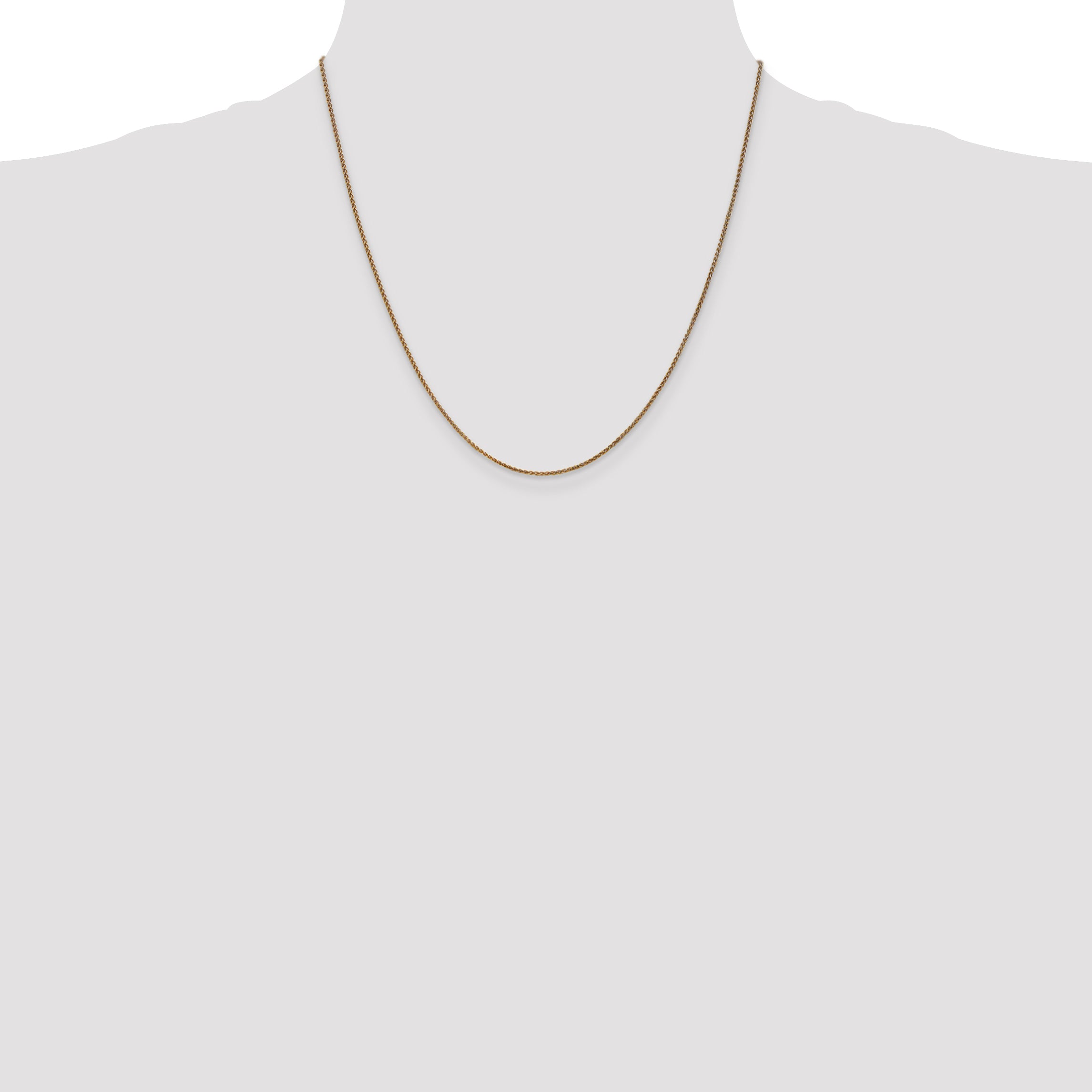 14K 14 inch 1.25mm Diamond-cut Spiga with Lobster Clasp Chain