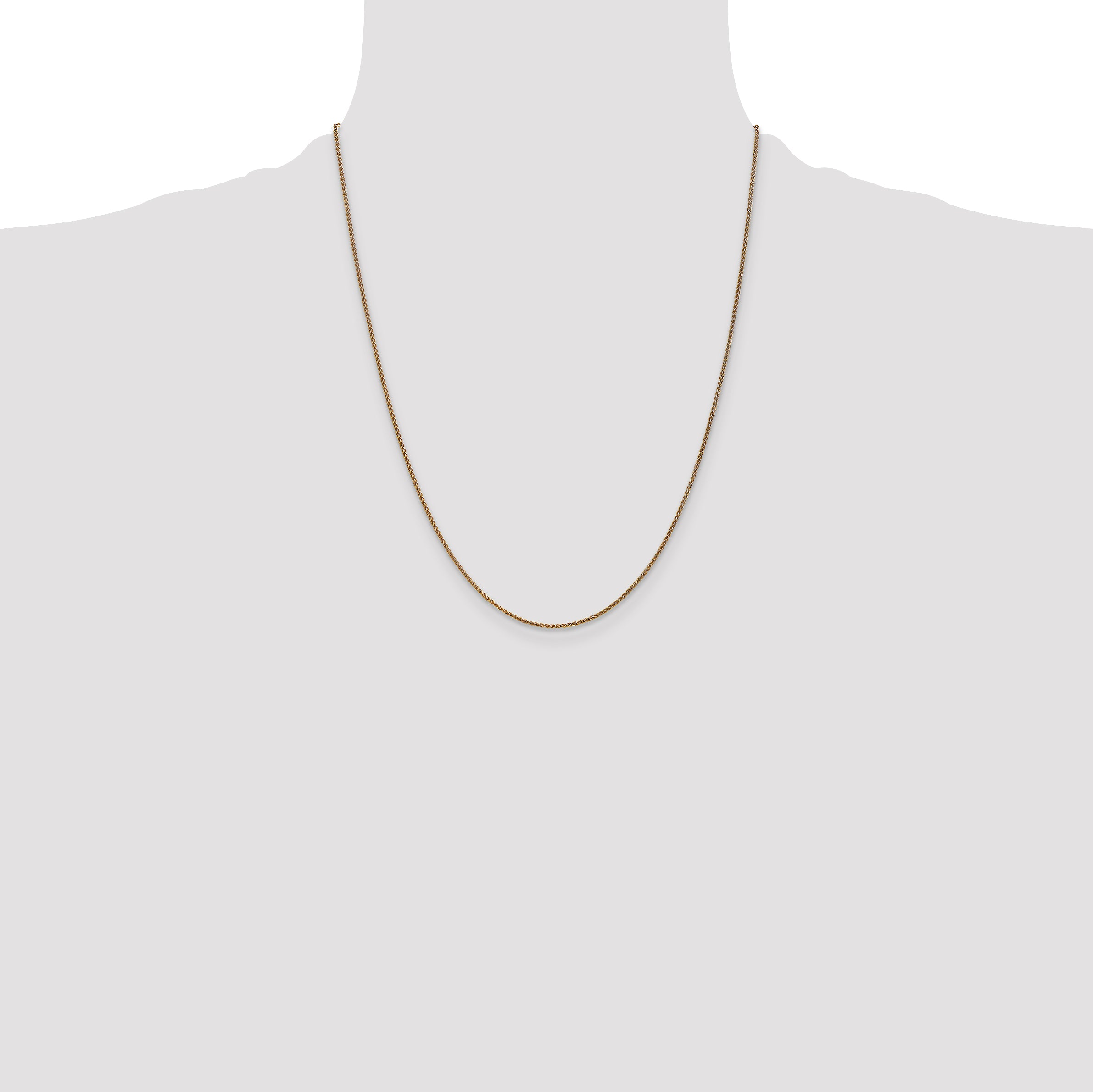 14K 14 inch 1.25mm Diamond-cut Spiga with Lobster Clasp Chain