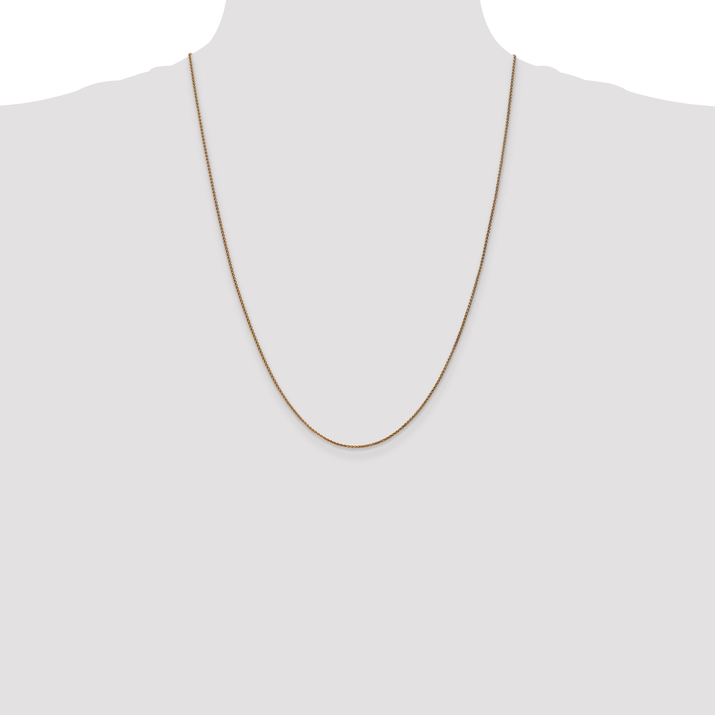 14K 14 inch 1.25mm Diamond-cut Spiga with Lobster Clasp Chain