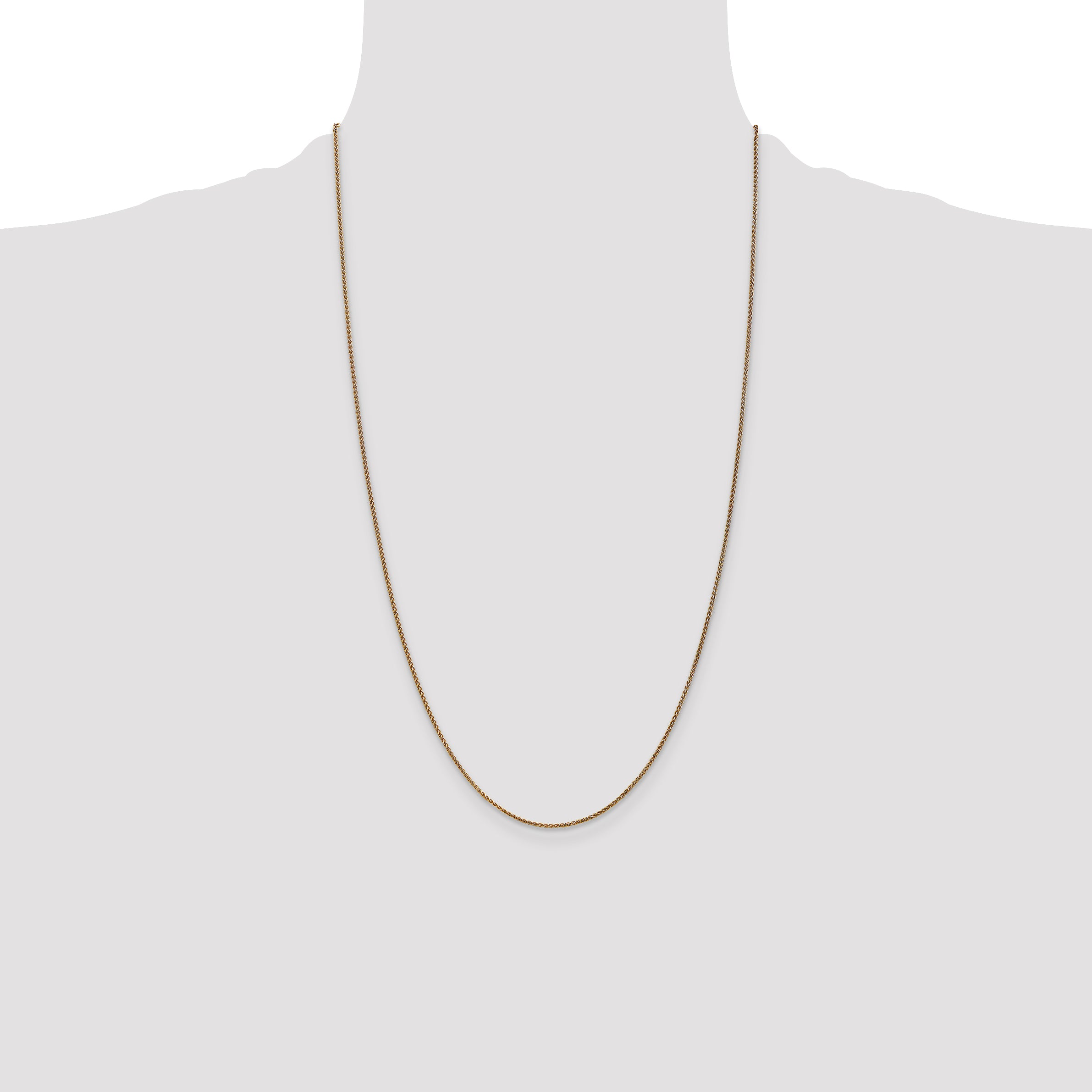 14K 14 inch 1.25mm Diamond-cut Spiga with Lobster Clasp Chain