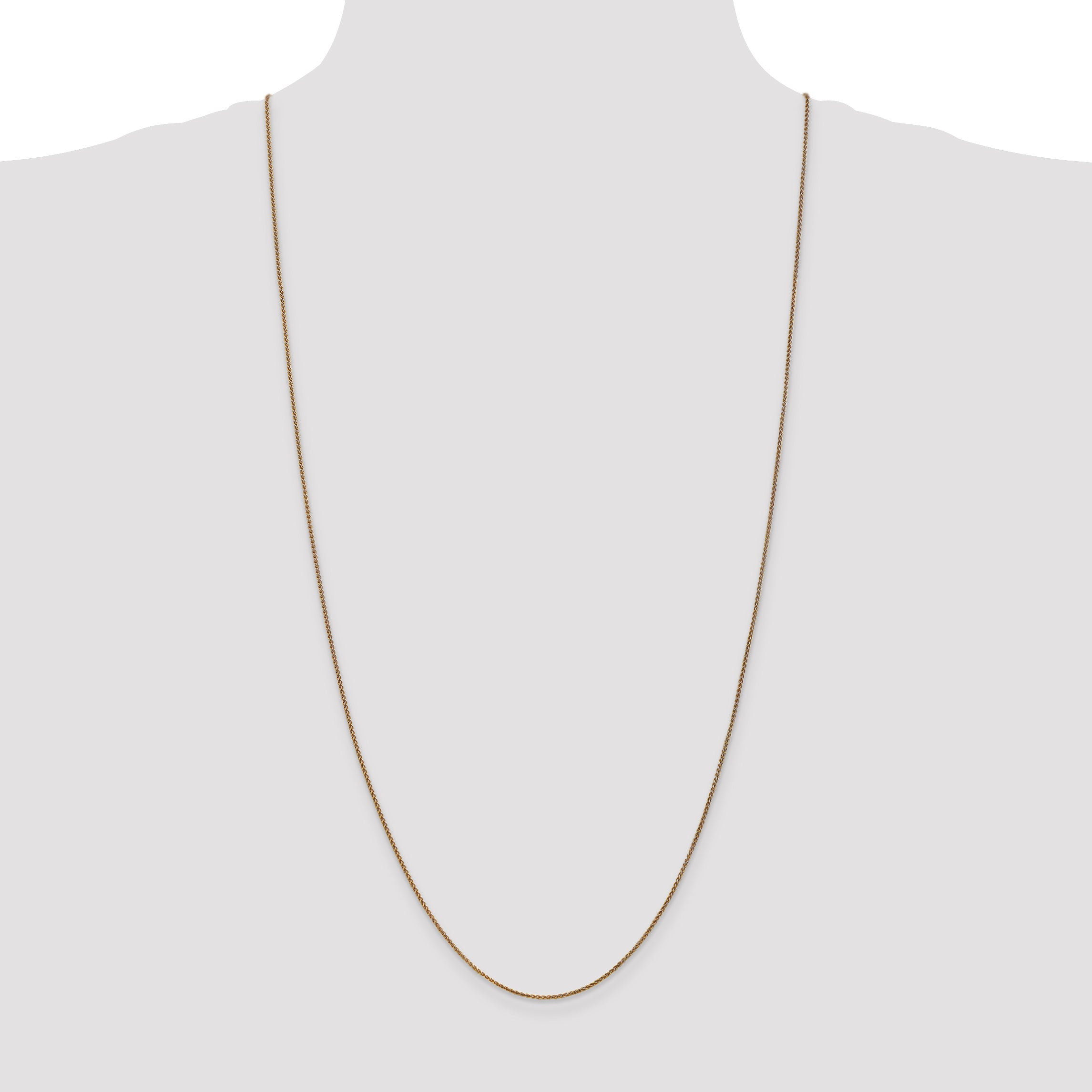 14K 14 inch 1.25mm Diamond-cut Spiga with Lobster Clasp Chain