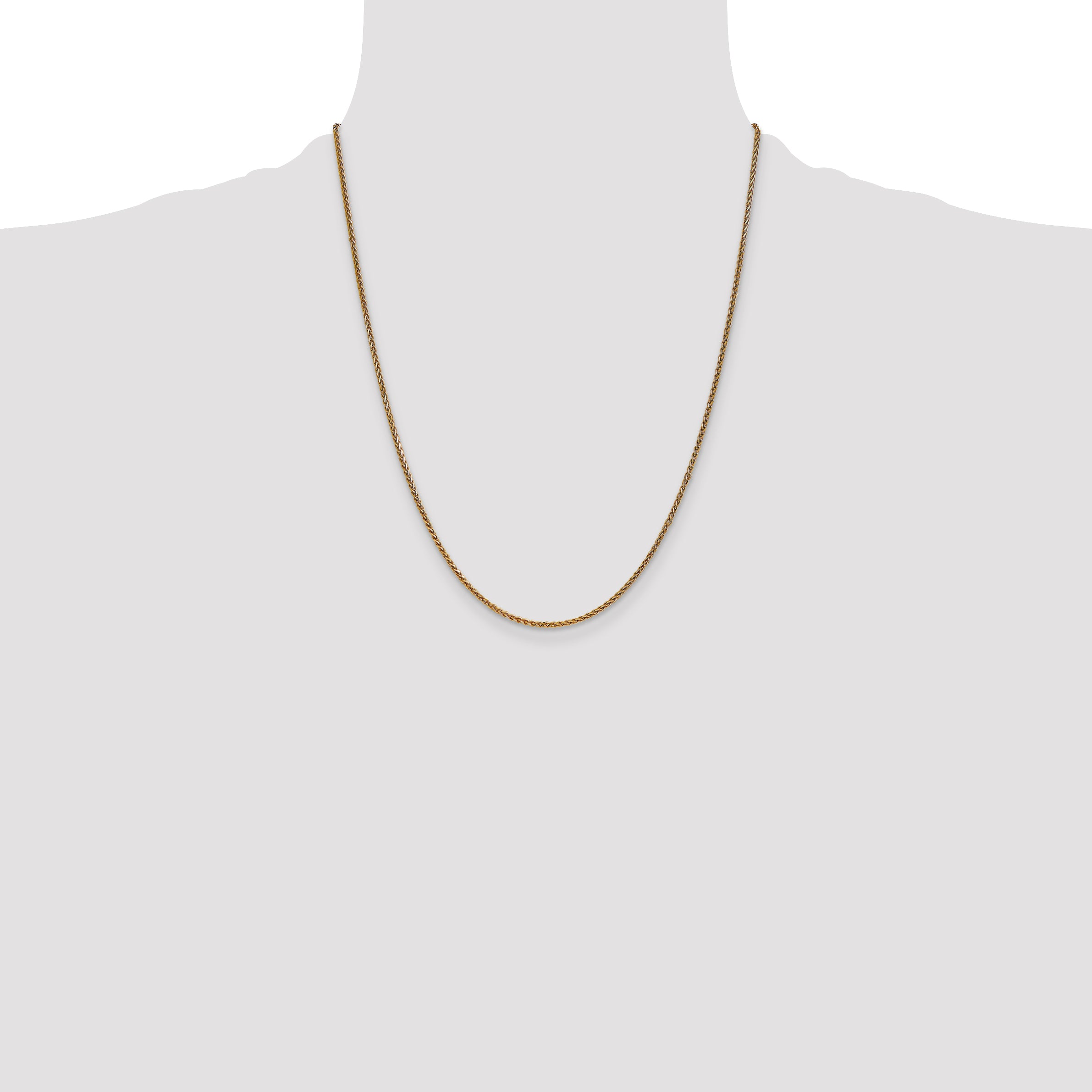 14K 16 inch 1.7mm Diamond-cut Spiga with Lobster Clasp Chain