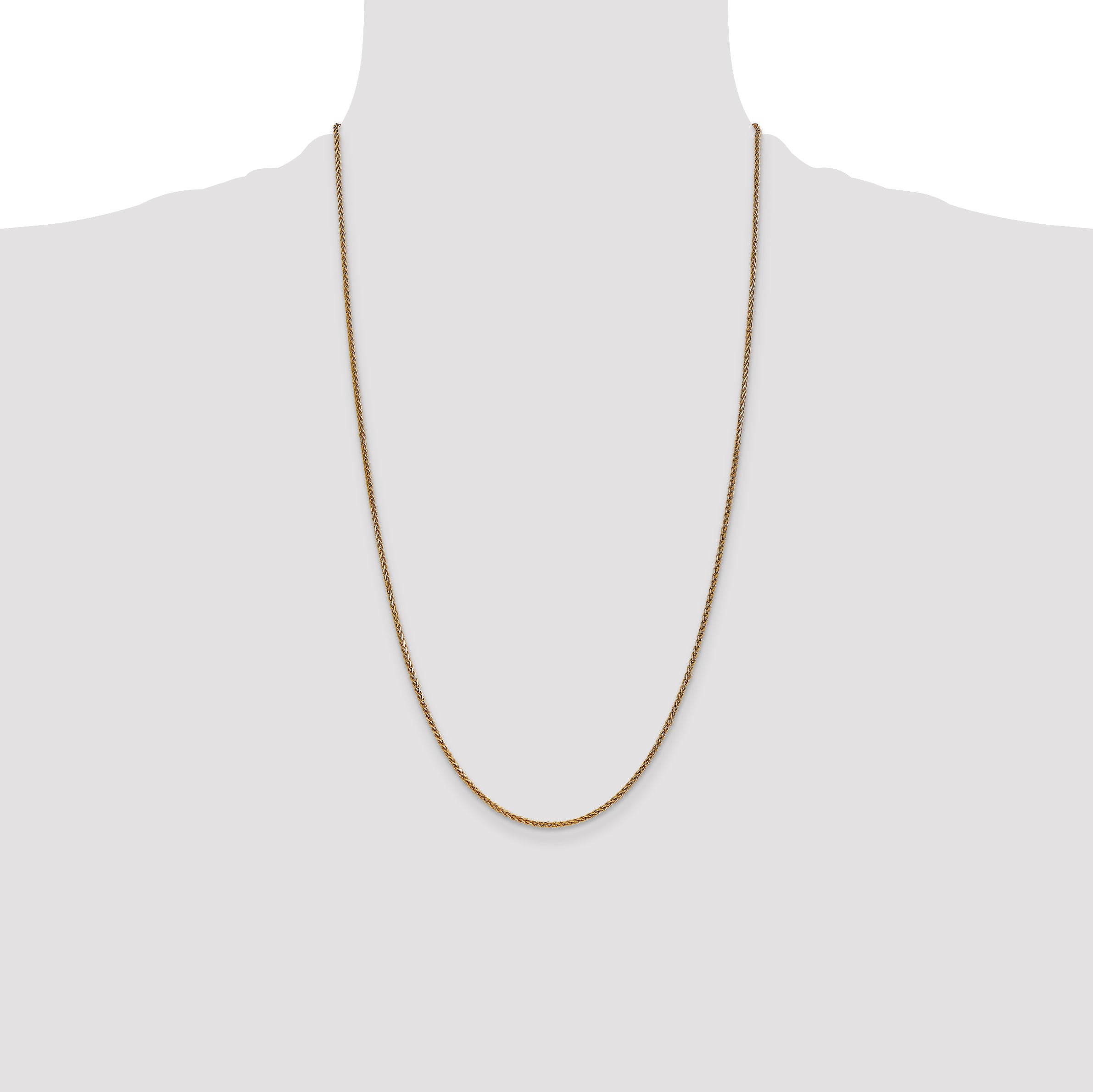 14K 16 inch 1.7mm Diamond-cut Spiga with Lobster Clasp Chain