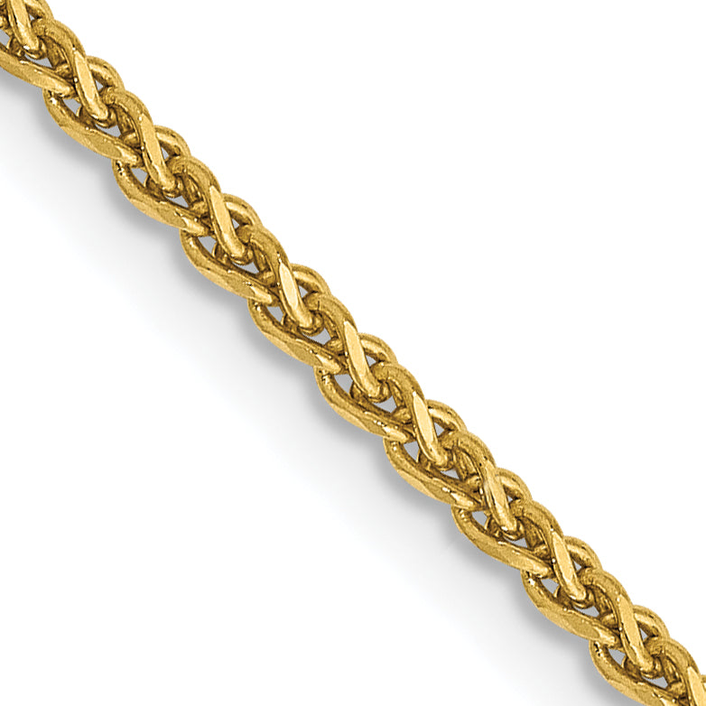 14K 30 inch 1.7mm Diamond-cut Spiga with Lobster Clasp Chain