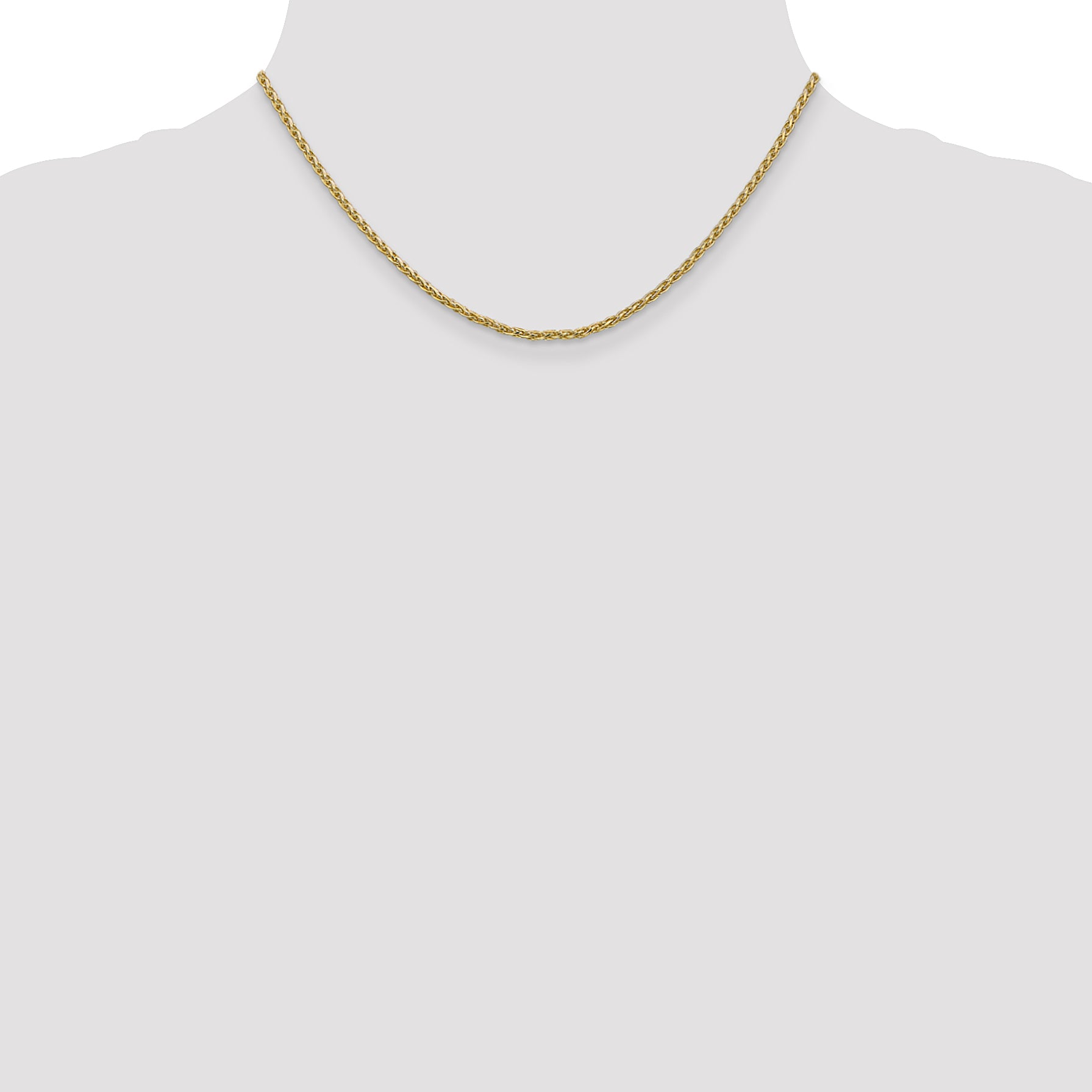 14k 16 inch 2.25mm Parisian Wheat with Lobster Clasp Chain