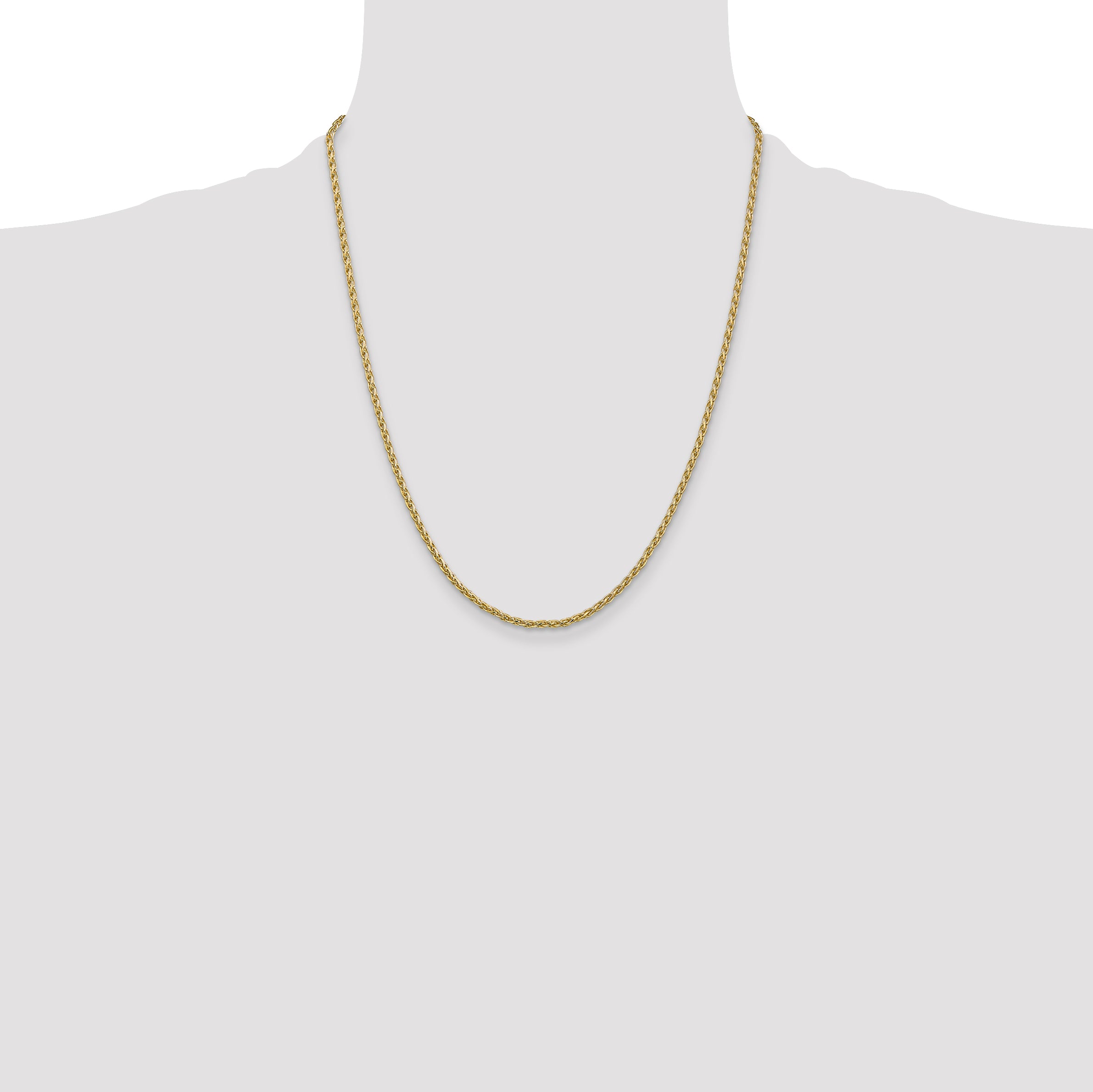 14k 16 inch 2.25mm Parisian Wheat with Lobster Clasp Chain