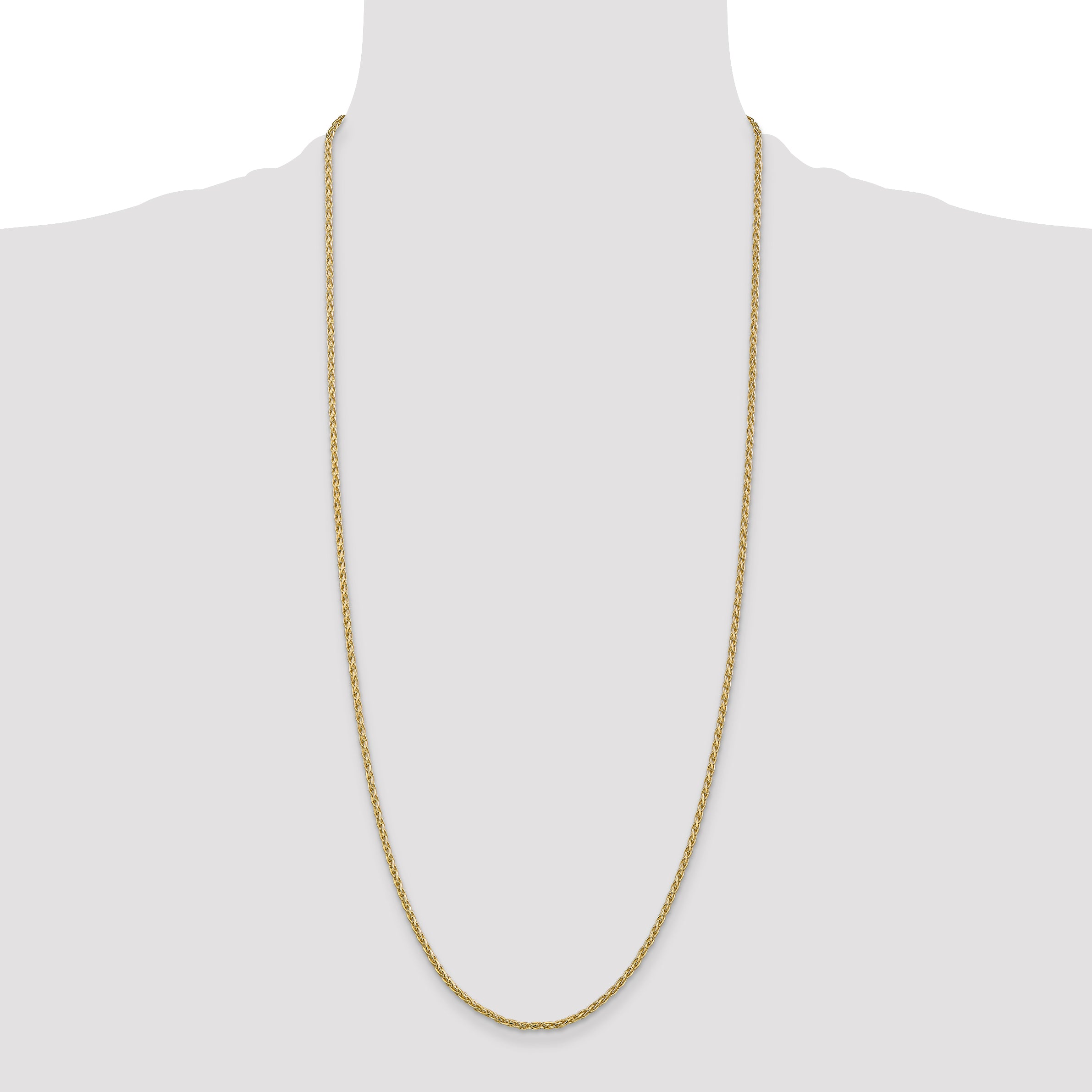 14k 16 inch 2.25mm Parisian Wheat with Lobster Clasp Chain