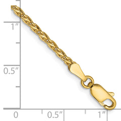 14k 7 inch 2.25mm Parisian Wheat with Lobster Clasp Bracelet