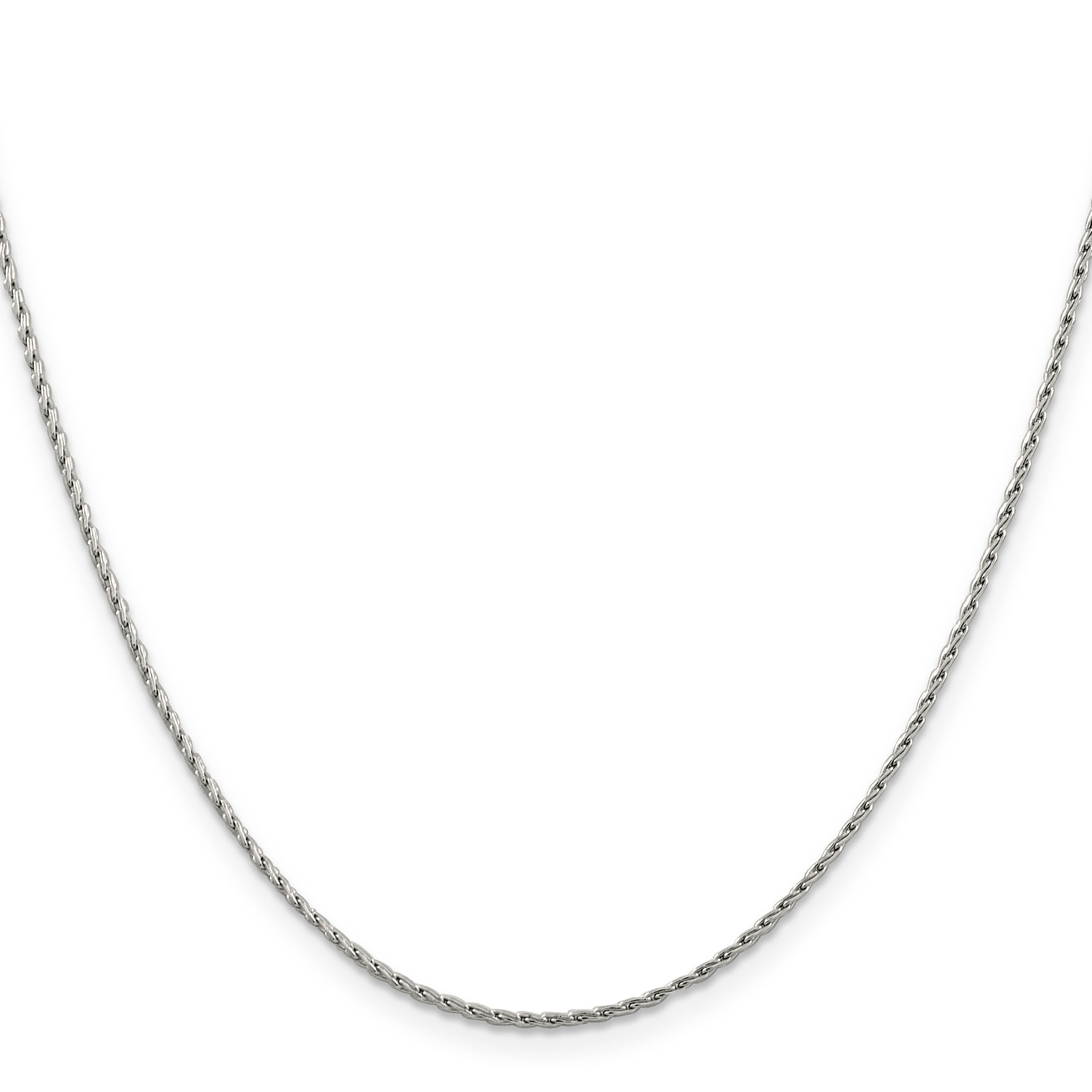 14K White Gold 16 inch 1.25mm Round Parisian Wheat with Lobster Clasp Chain