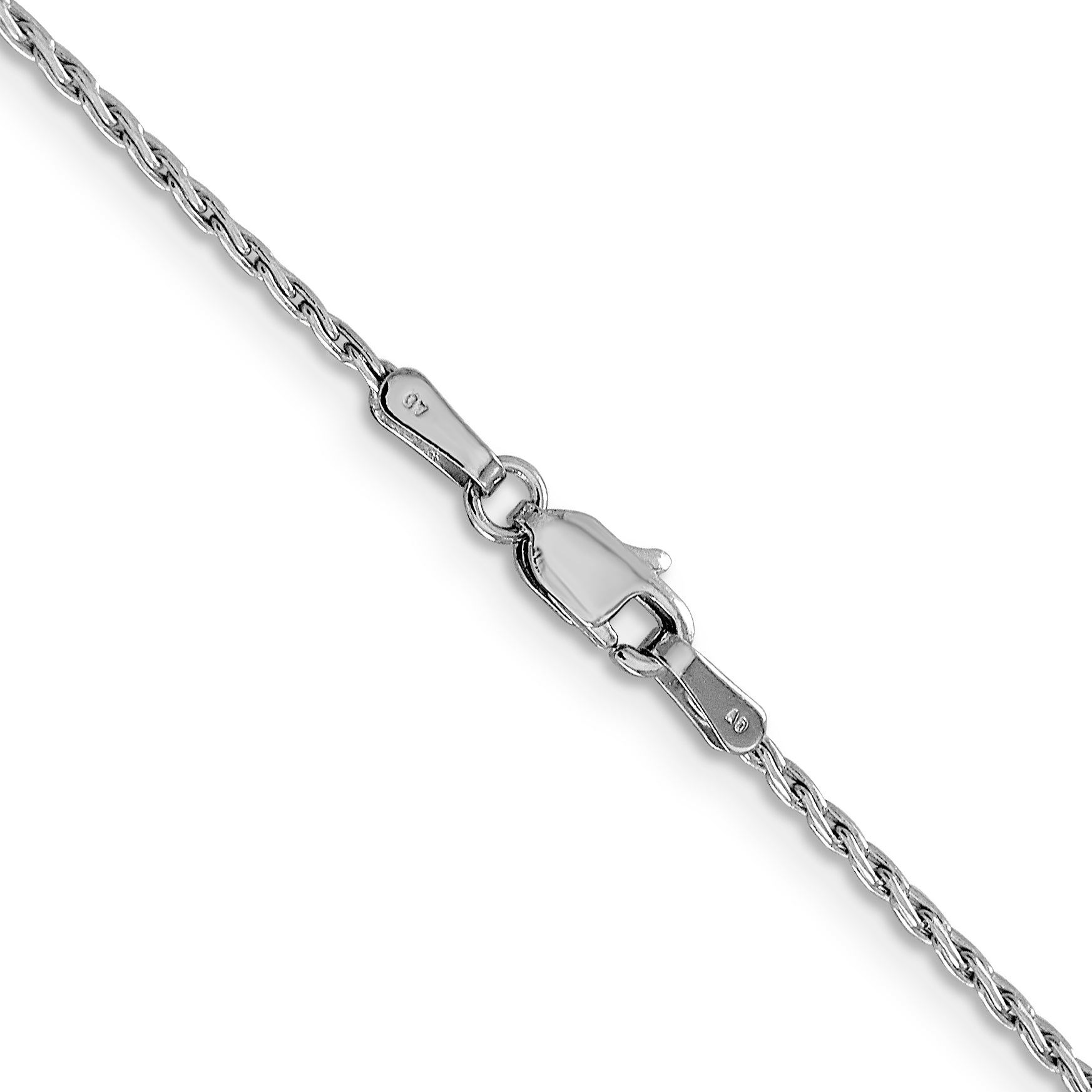 14K White Gold 16 inch 1.25mm Round Parisian Wheat with Lobster Clasp Chain