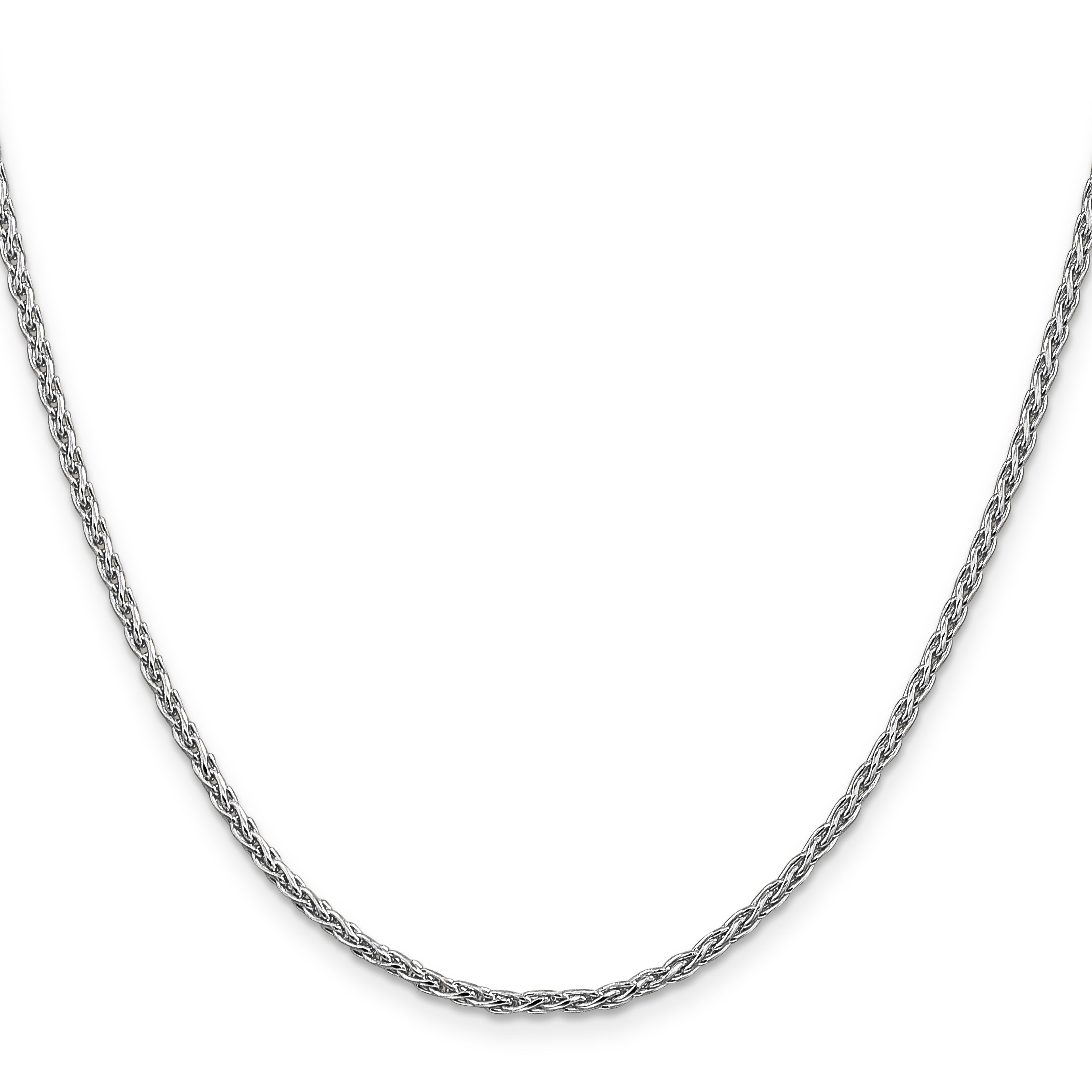 14K White Gold 16 inch 2.25mm Parisian Wheat with Lobster Clasp Chain