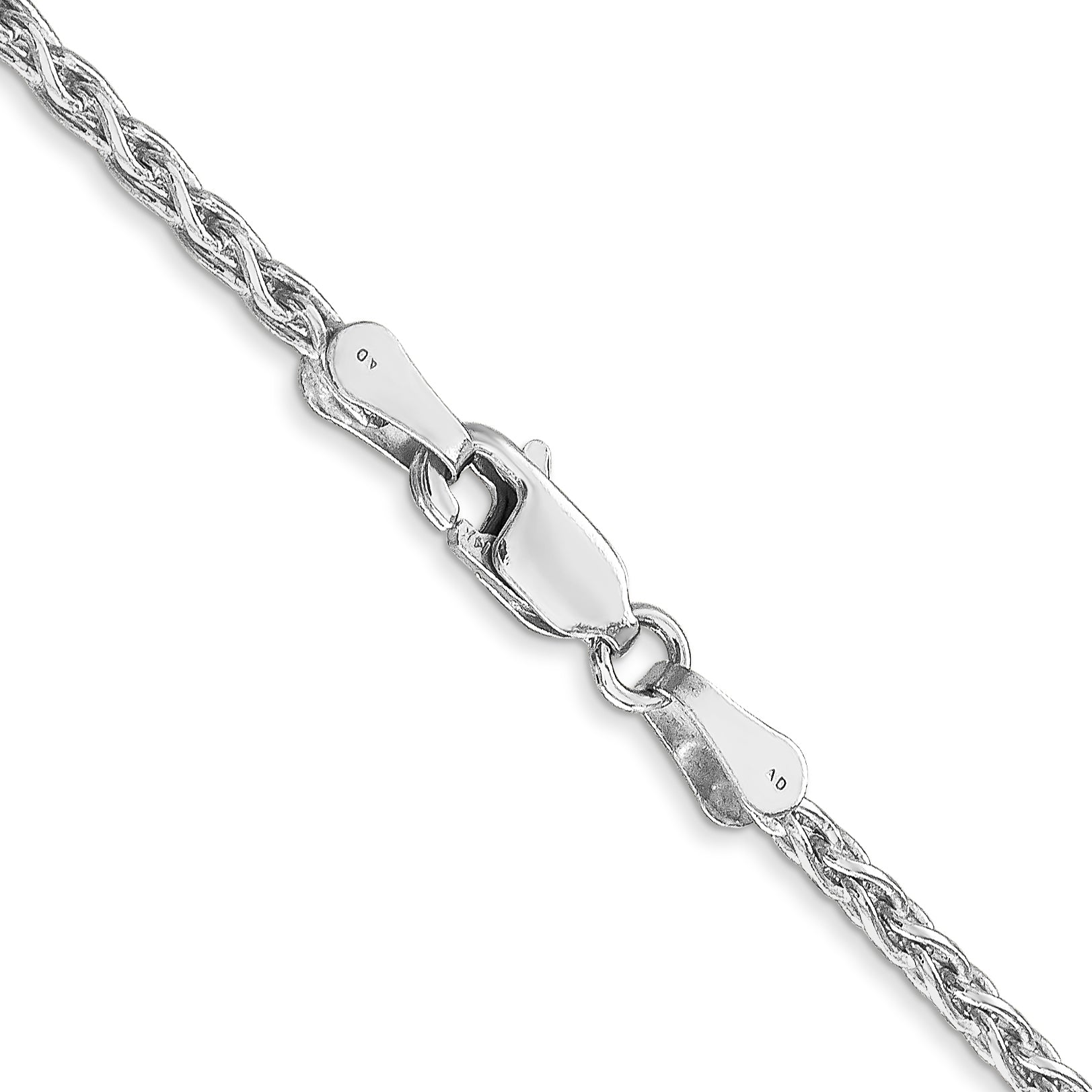 14K White Gold 16 inch 2.25mm Parisian Wheat with Lobster Clasp Chain