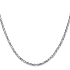 14K White Gold 16 inch 4mm Parisian Wheat with Lobster Clasp Chain