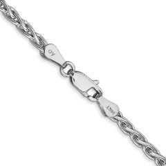 14K White Gold 16 inch 4mm Parisian Wheat with Lobster Clasp Chain