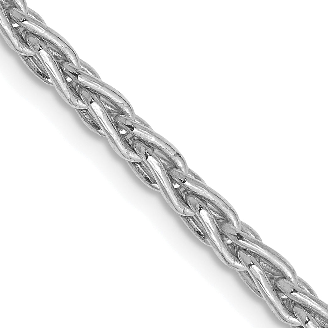 14K White Gold 24 inch 4mm Parisian Wheat with Lobster Clasp Chain