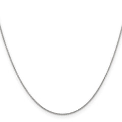 14K White Gold Polished Cable Chain Necklace with Spring Ring Clasp