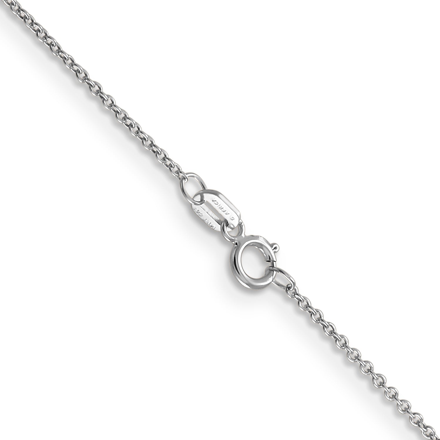 14K White Gold Polished Cable Chain Necklace with Spring Ring Clasp