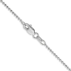 14K White Gold 14 inch 1.2mm Diamond-cut Beaded with Lobter Clasp Pendant Chain