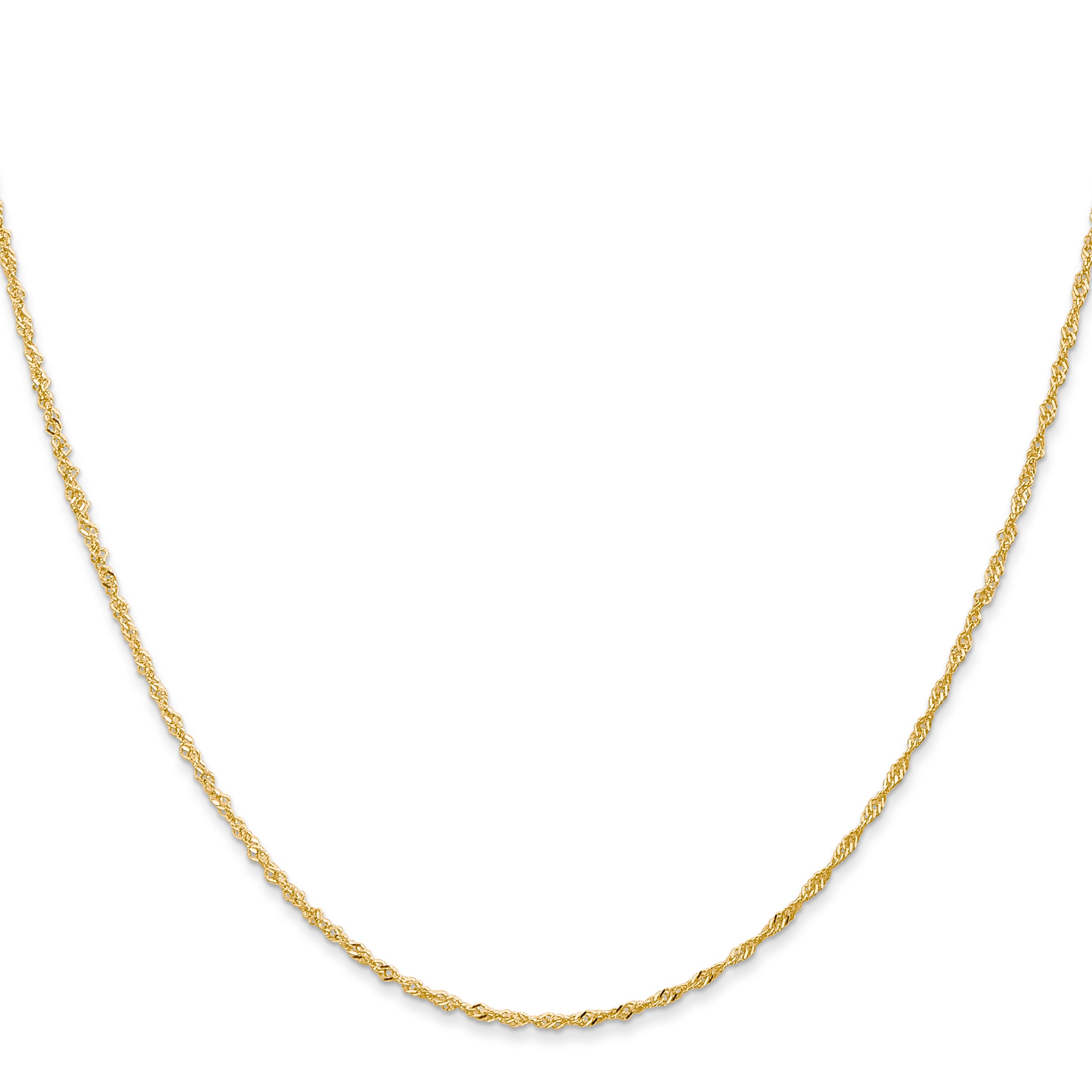 14K Gold Singapore Chain Necklace with Polished Finish for Women