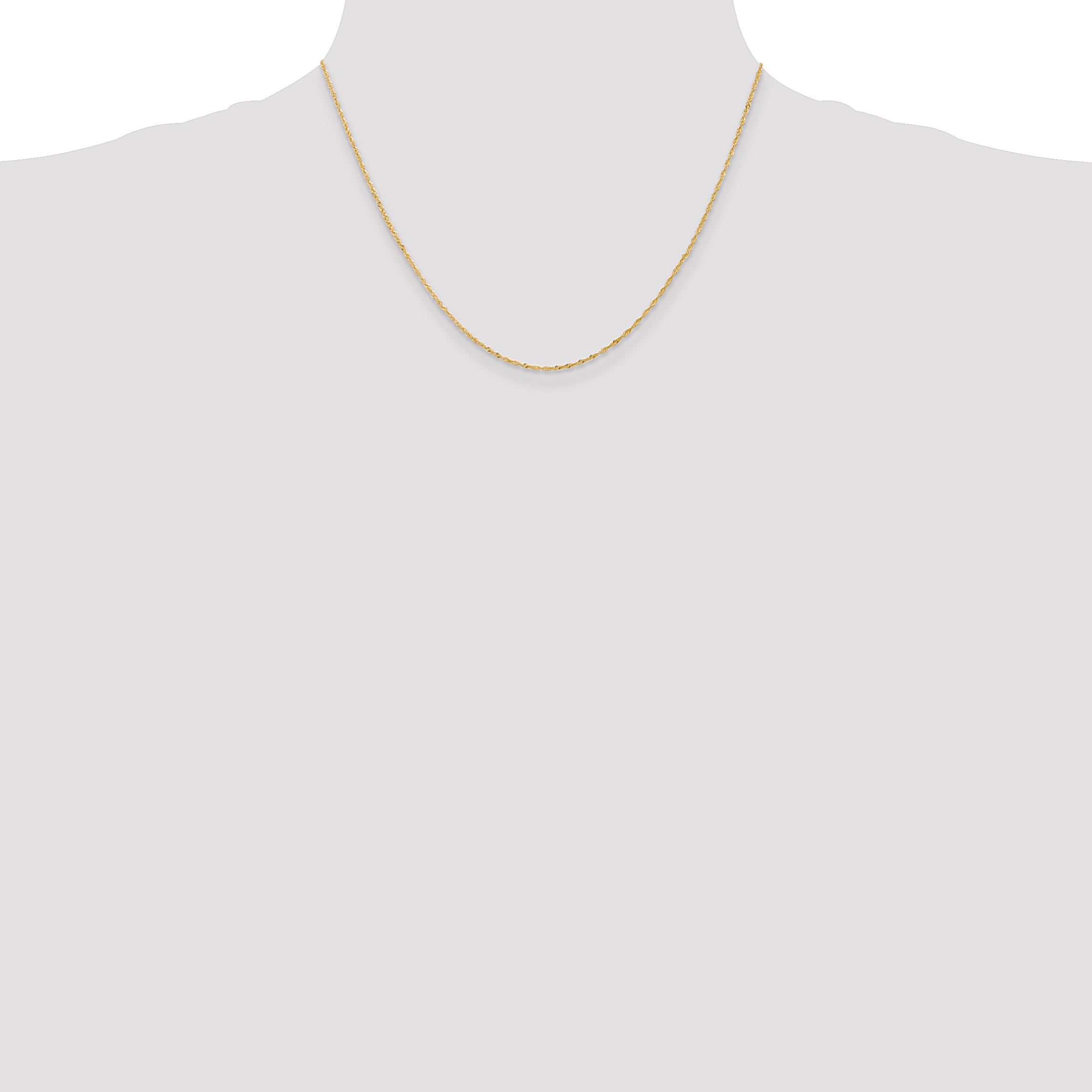 14K Gold Singapore Chain Necklace with Polished Finish for Women