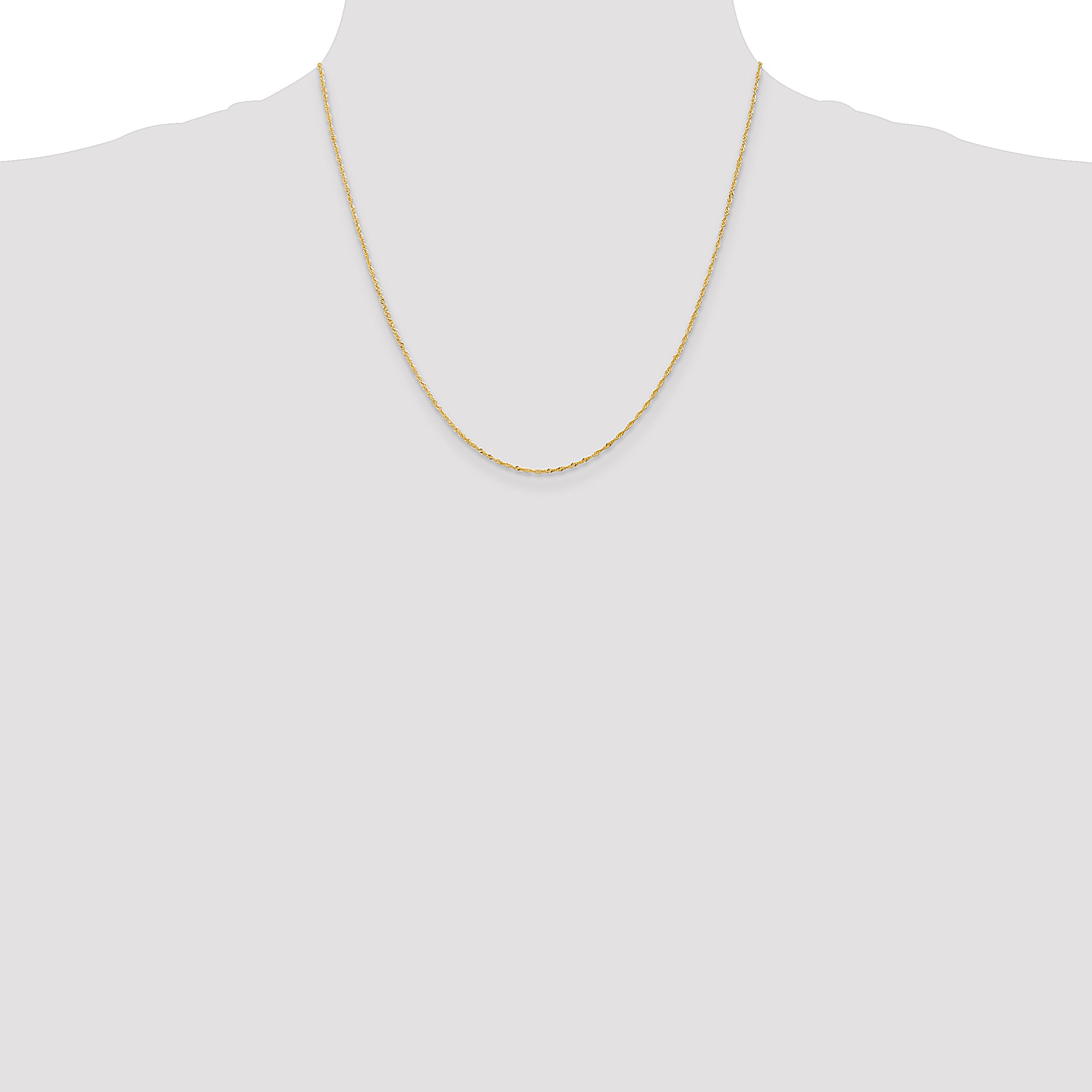 14K Gold Singapore Chain Necklace with Polished Finish for Women