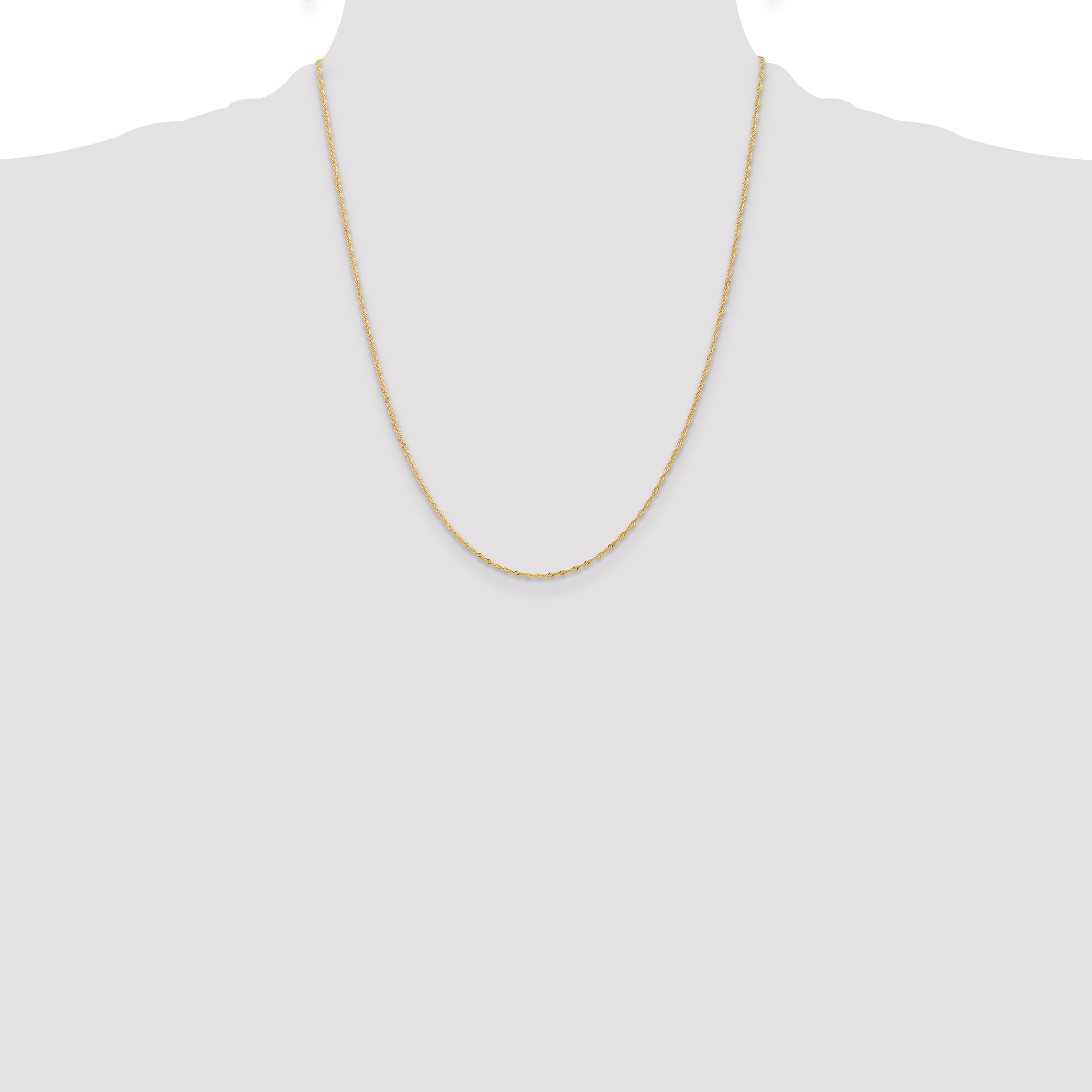 14K Gold Singapore Chain Necklace with Polished Finish for Women