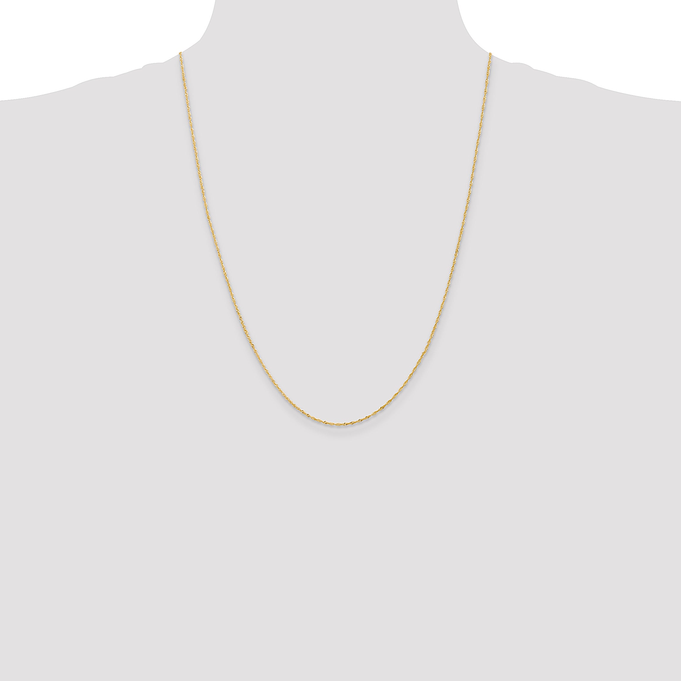 14K Gold Singapore Chain Necklace with Polished Finish for Women