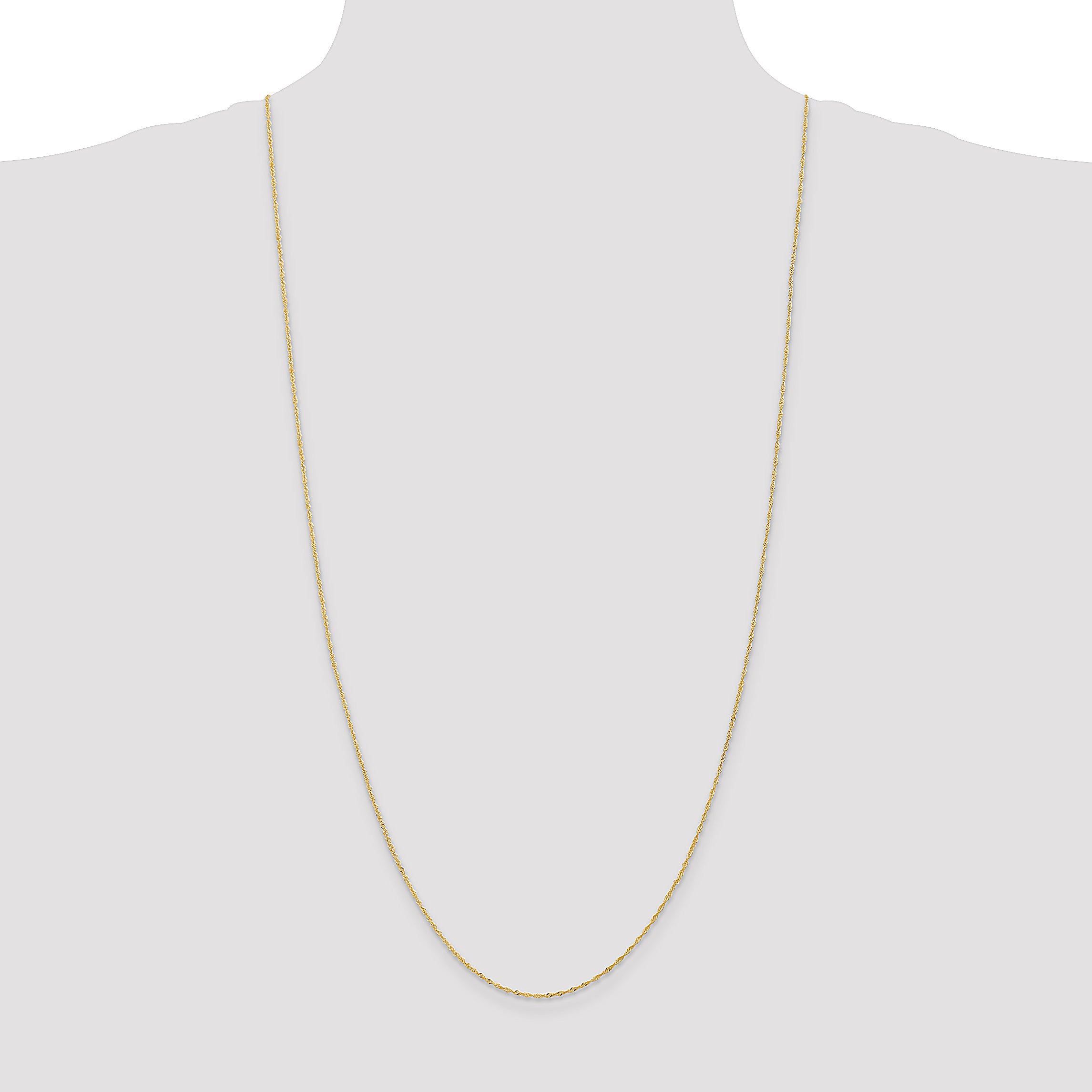 14K Gold Singapore Chain Necklace with Polished Finish for Women