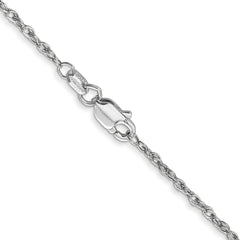 14K White Gold 14 inch 1.3mm Heavy Baby Rope with Lobster Clasp Chain