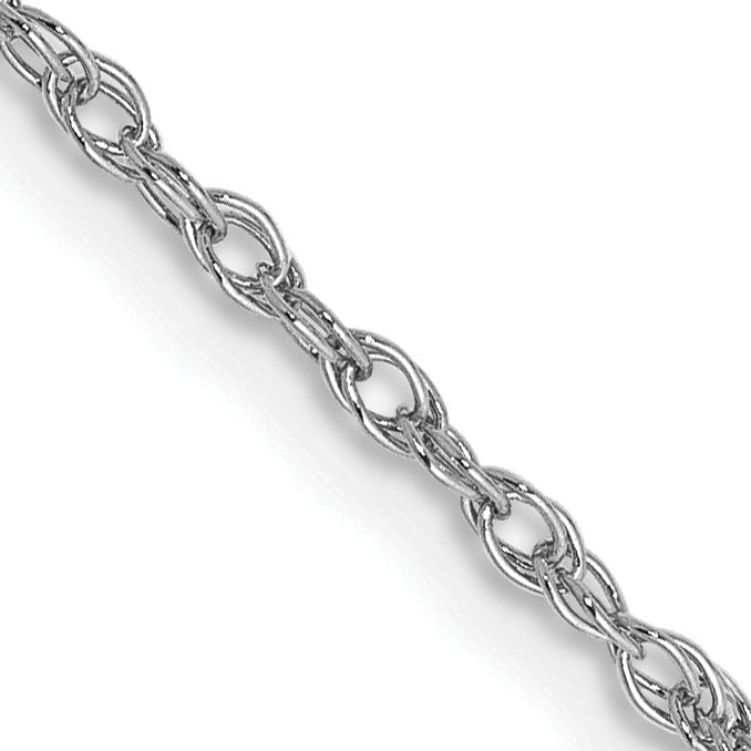 14K White Gold 26 inch 1.3mm Heavy Baby Rope with Lobster Clasp Chain