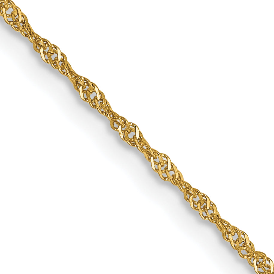 14K 30 inch 1.10mm Singapore with Spring Ring Clasp Chain