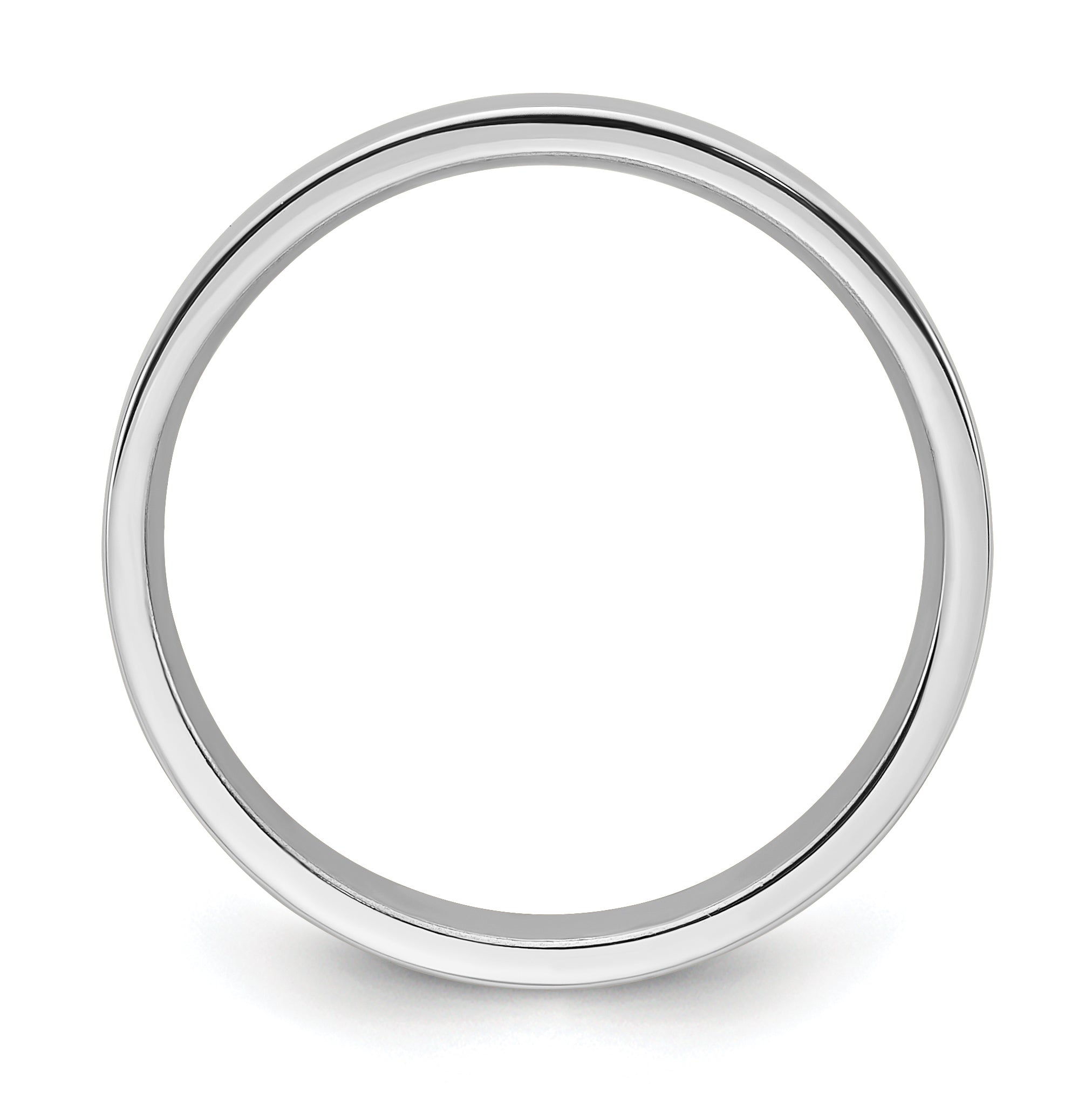 Platinum 4mm Polished Flat Wedding Band Size 5