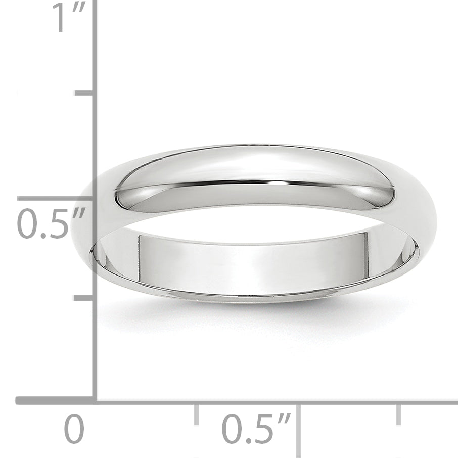 Platinum 4mm Half Round Wedding Band Size 4