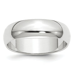 Platinum 6mm Half Round Wedding Band Size 12