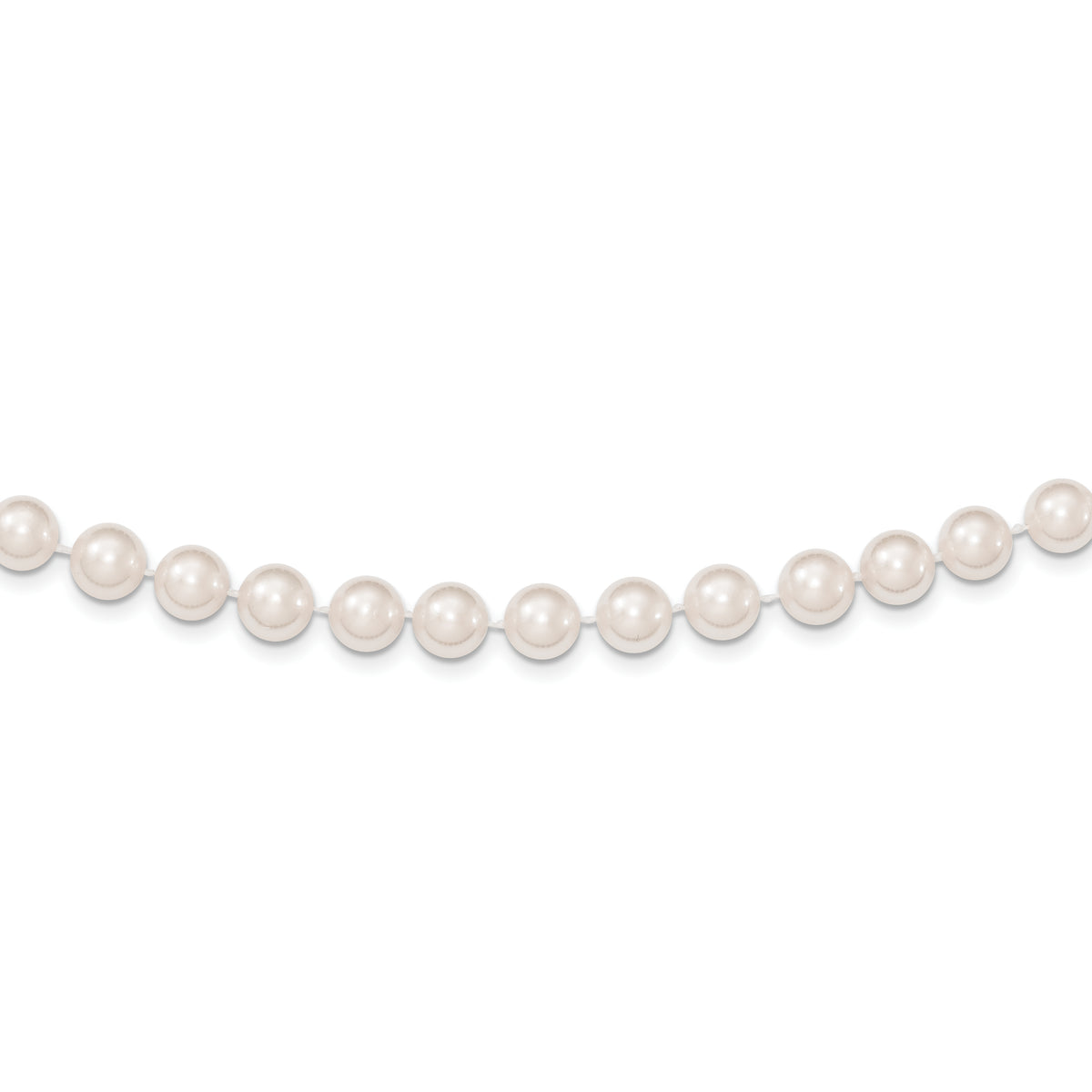 14k 7-8mm Round White Saltwater Akoya Cultured Pearl Necklace