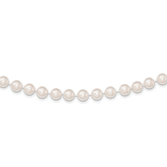 14k 7-8mm Round White Saltwater Akoya Cultured Pearl Necklace