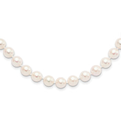 14k 8-9mm Round White Saltwater Akoya Cultured Pearl Necklace