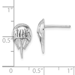 Sterling Silver Rhodium-plated Polished Horseshoe Crab Post Earrings