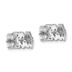 Sterling Silver Rhodium-Plated Polished 'Make Waves' Crystal Post Earrings